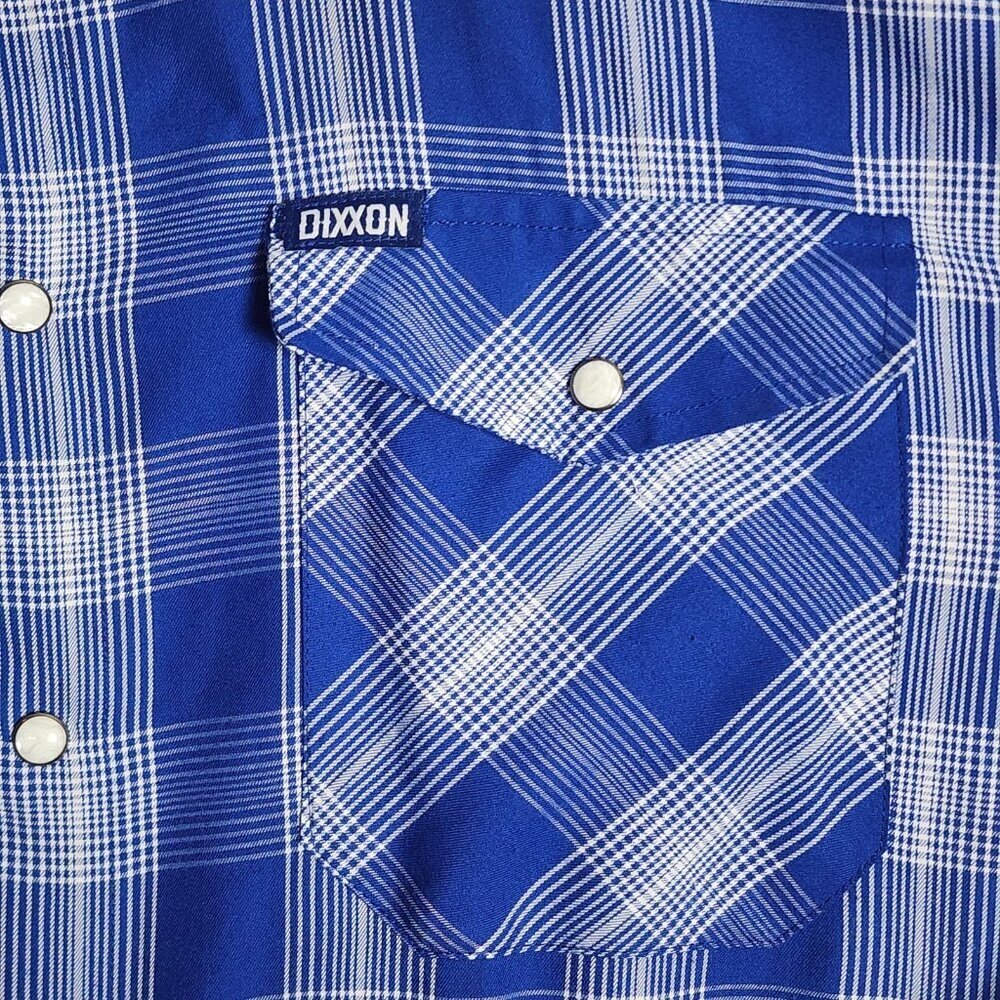 Dixxon Flannel Shirt Mens 3XL Blue Pine Avenue Plaid Short Sleeve Bamboo - Picture 2 of 10